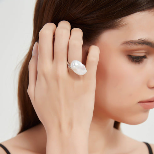 Cessie Bold Baroque Freshwater Pearl Ring - House Of Pearls